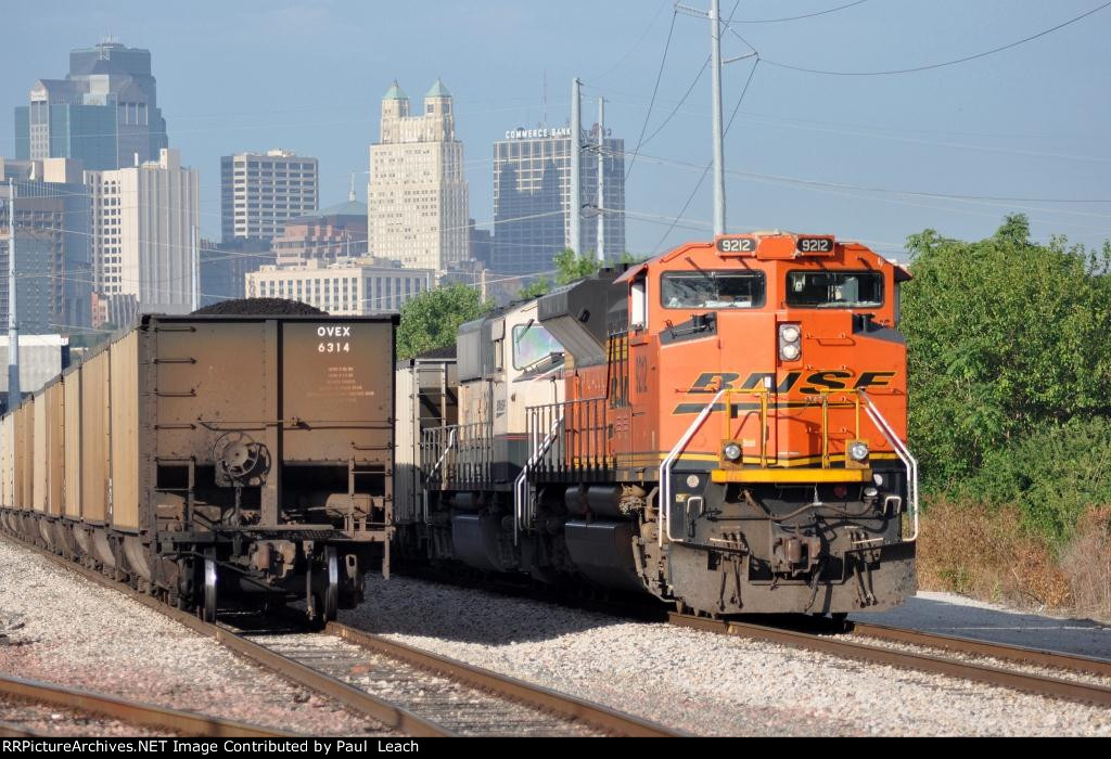 Tied down loaded coal train